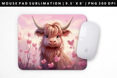 Highland Cow Mouse Pad Design | Mouse Pad Sublimation PNG Product Image 1