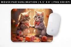 Valentine Cat Mouse Pad Design | Mouse Pad Sublimation PNG Product Image 1
