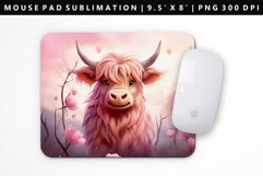 Highland Cow Mouse Pad Design | Mouse Pad Sublimation PNG Product Image 1