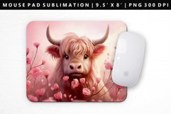 Highland Cow Mouse Pad Design | Mouse Pad Sublimation PNG Product Image 1