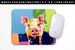 Pig Mouse Pad Design | Mouse Pad Sublimation PNG Product Image 1