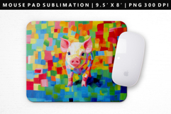 Pig Mouse Pad Design | Mouse Pad Sublimation PNG Product Image 1