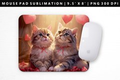 Valentine Cat Mouse Pad Design | Mouse Pad Sublimation PNG Product Image 1
