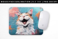 Funny Cat Mouse Pad Design | Mouse Pad Sublimation PNG Product Image 1