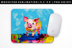 Pig Mouse Pad Design | Mouse Pad Sublimation PNG Product Image 1