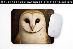Owl Mouse Pad Design | Mouse Pad Sublimation PNG Product Image 1