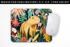 Capybara Mouse Pad Design | Mouse Pad Sublimation PNG Product Image 1