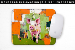 Pig Mouse Pad Design | Mouse Pad Sublimation PNG Product Image 1