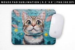 Funny Cat Mouse Pad Design | Mouse Pad Sublimation PNG Product Image 1