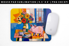 Pig Mouse Pad Design | Mouse Pad Sublimation PNG Product Image 1