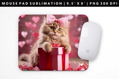 Valentine Cat Mouse Pad Design | Mouse Pad Sublimation PNG Product Image 1