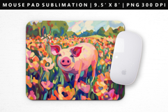 Pig Mouse Pad Design | Mouse Pad Sublimation PNG Product Image 1
