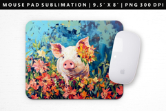 Pig Mouse Pad Design | Mouse Pad Sublimation PNG Product Image 1