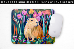 Capybara Mouse Pad Design | Mouse Pad Sublimation PNG Product Image 1