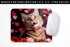 Valentine Cat Mouse Pad Design | Mouse Pad Sublimation PNG Product Image 1