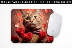 Valentine Cat Mouse Pad Design | Mouse Pad Sublimation PNG Product Image 1