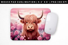 Highland Cow Mouse Pad Design | Mouse Pad Sublimation PNG Product Image 1
