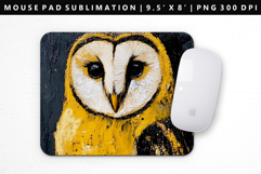 Owl Mouse Pad Design | Mouse Pad Sublimation PNG Product Image 1