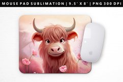 Highland Cow Mouse Pad Design | Mouse Pad Sublimation PNG Product Image 1