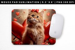 Valentine Cat Mouse Pad Design | Mouse Pad Sublimation PNG Product Image 1