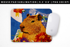 Capybara Mouse Pad Design | Mouse Pad Sublimation PNG Product Image 1