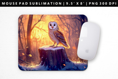 Owl Mouse Pad Design | Mouse Pad Sublimation PNG Product Image 1