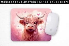 Highland Cow Mouse Pad Design | Mouse Pad Sublimation PNG Product Image 1