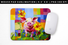 Pig Mouse Pad Design | Mouse Pad Sublimation PNG Product Image 1