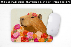 Capybara Mouse Pad Design | Mouse Pad Sublimation PNG Product Image 1