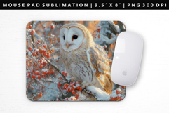 Owl Mouse Pad Design | Mouse Pad Sublimation PNG Product Image 1