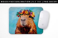 Capybara Mouse Pad Design | Mouse Pad Sublimation PNG Product Image 1