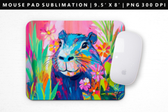 Capybara Mouse Pad Design | Mouse Pad Sublimation PNG Product Image 1