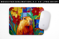 Capybara Mouse Pad Design | Mouse Pad Sublimation PNG Product Image 1