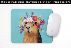 Capybara Mouse Pad Design | Mouse Pad Sublimation PNG Product Image 1