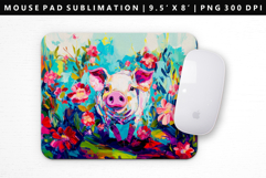 Pig Mouse Pad Design | Mouse Pad Sublimation PNG Product Image 1