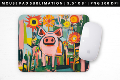 Pig Mouse Pad Design | Mouse Pad Sublimation PNG Product Image 1