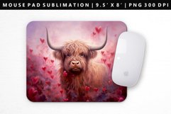 Highland Cow Mouse Pad Design | Mouse Pad Sublimation PNG Product Image 1