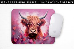 Highland Cow Mouse Pad Design | Mouse Pad Sublimation PNG Product Image 1