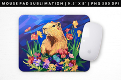 Capybara Mouse Pad Design | Mouse Pad Sublimation PNG Product Image 1