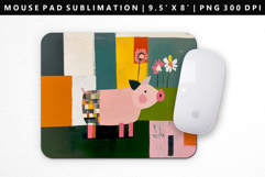 Pig Mouse Pad Design | Mouse Pad Sublimation PNG Product Image 1