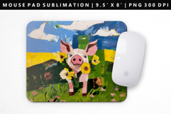 Pig Mouse Pad Design | Mouse Pad Sublimation PNG Product Image 1
