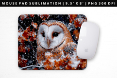 Owl Mouse Pad Design | Mouse Pad Sublimation PNG Product Image 1