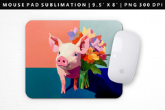 Pig Mouse Pad Design | Mouse Pad Sublimation PNG Product Image 1