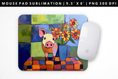 Pig Mouse Pad Design | Mouse Pad Sublimation PNG Product Image 1