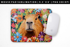 Capybara Mouse Pad Design | Mouse Pad Sublimation PNG Product Image 1
