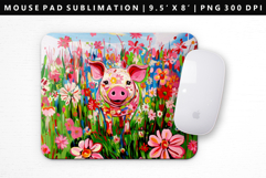 Pig Mouse Pad Design | Mouse Pad Sublimation PNG Product Image 1