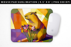 Capybara Mouse Pad Design | Mouse Pad Sublimation PNG Product Image 1