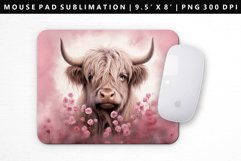 Highland Cow Mouse Pad Design | Mouse Pad Sublimation PNG Product Image 1
