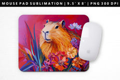 Capybara Mouse Pad Design | Mouse Pad Sublimation PNG Product Image 1