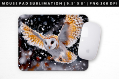Owl Mouse Pad Design | Mouse Pad Sublimation PNG Product Image 1